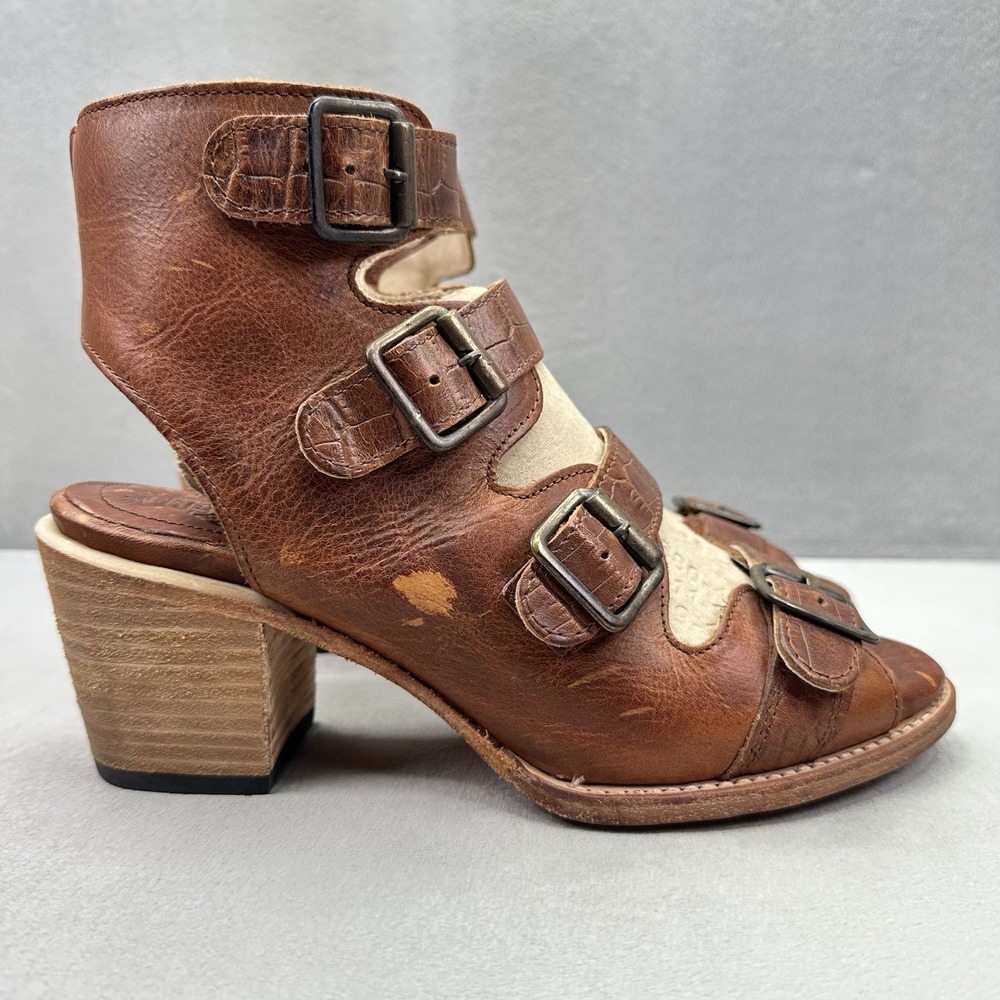 Freebird by Steven Quail Womens Size 9 Gladiator Bootie Sandals Brown Leather
